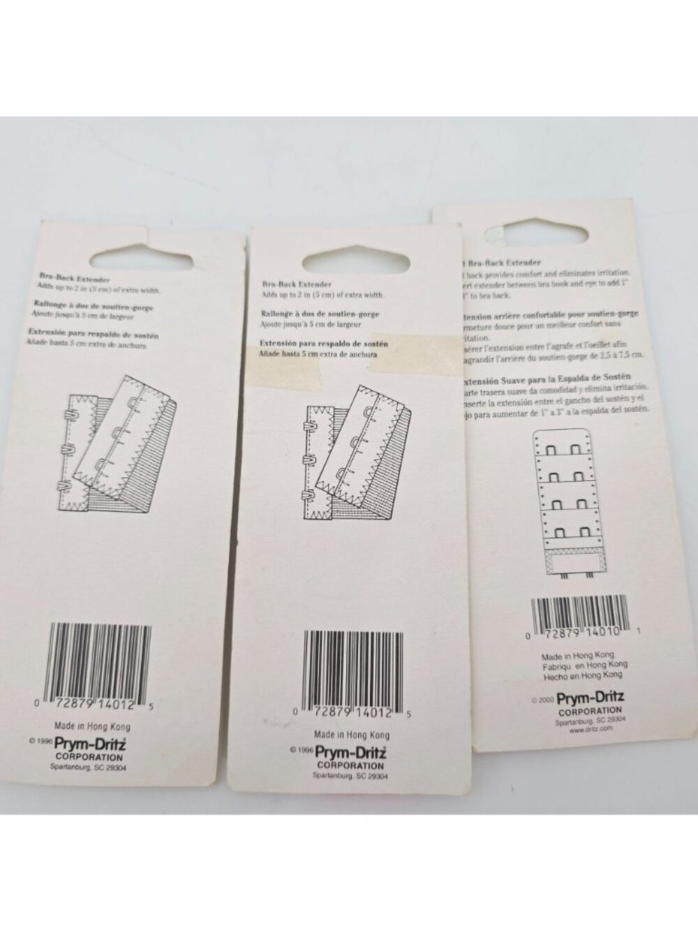 Dritz Bra-Back Extenders White 1.5 In & 1.25 In Soft Comfort Pack Of 3 - Picture 7 of 7